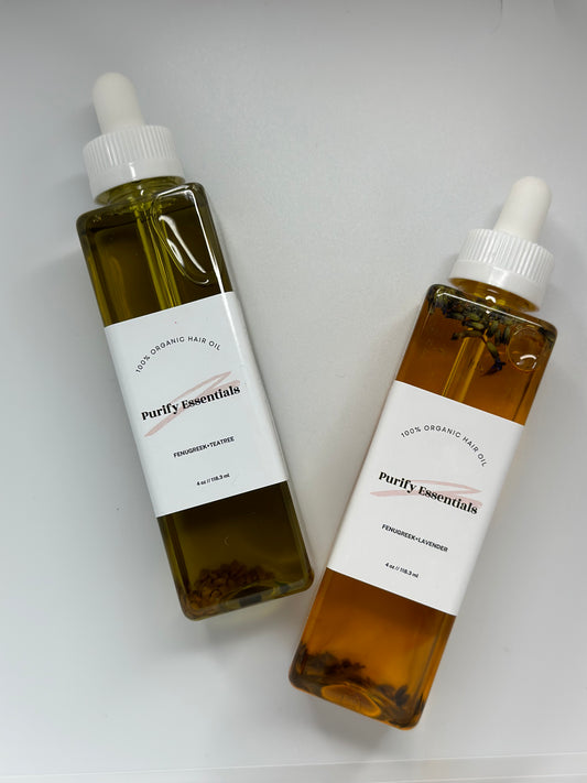 Bundle Deal: Fenugreek + Teatree &  Fenugreek+ Lavender Hair Oil (2-4 oz)